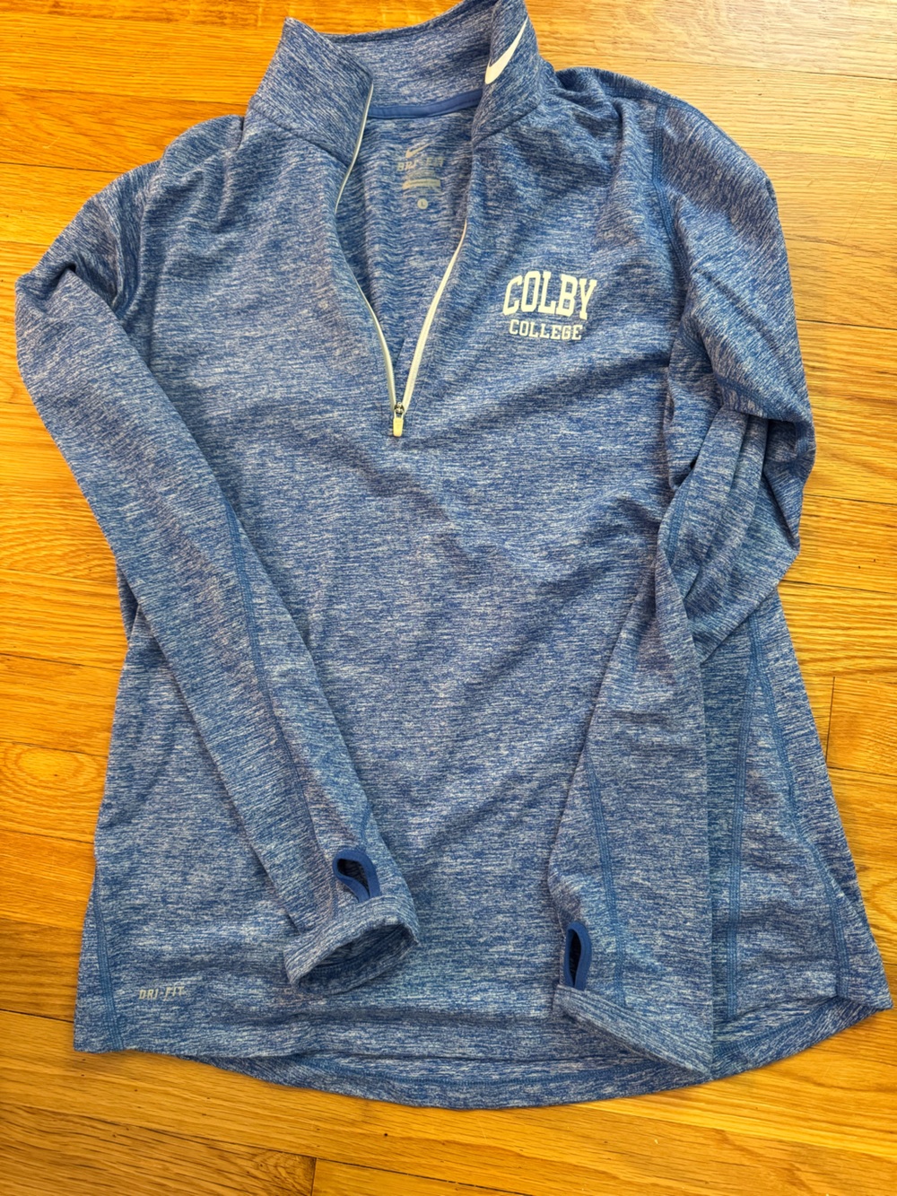 Colby College Women’s Blue Heather Quarter-Zip Performance Top